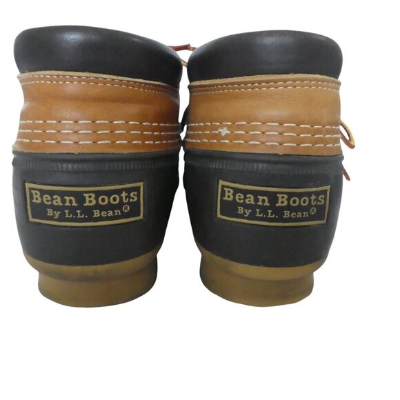LL Bean Blue Brown Unlined Waterproof Gumshoe Sole Duck Boots Womens 10 Narrow - Picture 9 of 13